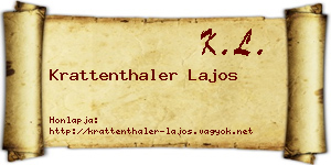 Krattenthaler Lajos névjegykártya