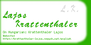 lajos krattenthaler business card